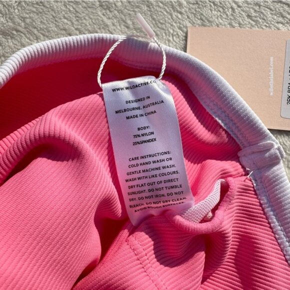 NWT Wilo the Label Ribbed High Neck Pink Sports Bra - Picture 8 of 9